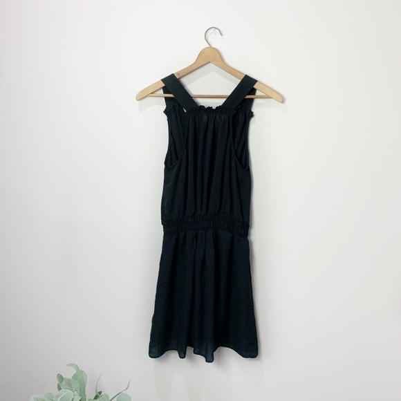 [Joie] Black 100% Silk Sleeveless Sheer Longline Tunic Tank Top - Picture 5 of 8